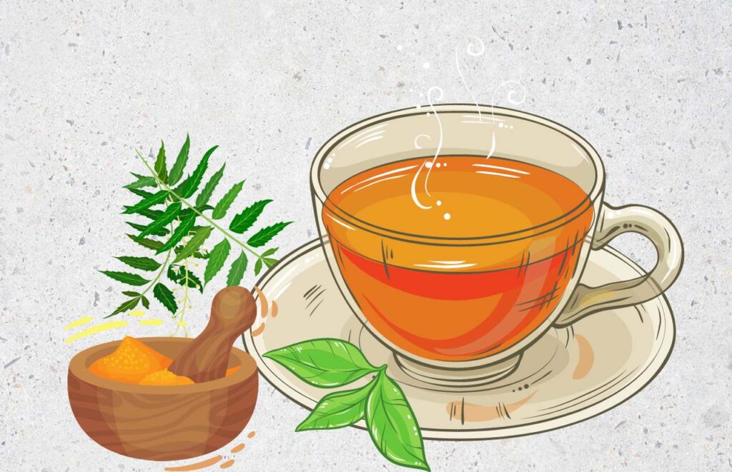 Neem and turmeric tea